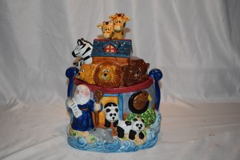 Vintage Bico Noah's Ark Animals Ceramic Cookie Jar Lot #435