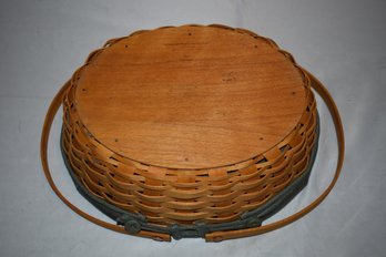 2002 Longaberger Basket W/ Green Liner And Plastic Insert