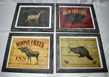 Bear Crossing, Beaver Lodge, Inn At White Tail Hollow By Stephanie Marriott & Moose Creek Inn Wood Framed Art