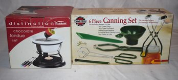 Distinction By Trudeau Chocolate Fondue Set And Norpro Canning Set New In Box