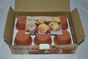 Hearthstone Muffin Bakers Set Of 6 Clay Pots New In Box