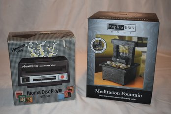 Aromance 2100 Aroma Disc Player Diffuser And Sophia Elan Meditation Fountain New In Box