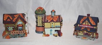 Country Fall Village Ceramic Decor (3) Lot 428