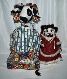 Vintage Country Cow Folk Art Pair