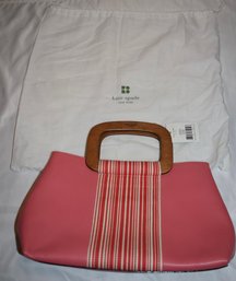 Vintage Kate Spade Wood Handle Handbag Purse Grenada Rose New With Tag And Bag