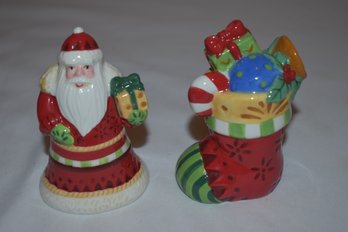 Fitz And Floyd Memories Of Santa Salt And Pepper Shakers