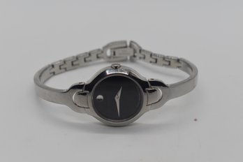 Movado Amorosa Black Face Ladies Silver Colored Watch 8226002 #521