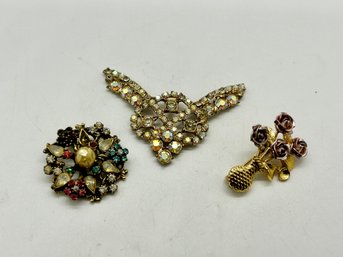 Antique Brooches Missing Pin Or Stones#34