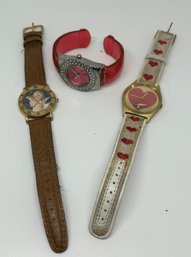 Vintage Circa Angels Cherub Brown Leather, Valdawn Cupid Heart And Design Studio Watches #42
