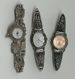 Kathy Ireland, Romantic Expressions, And Times Square Vintage Silver Tone Watches #