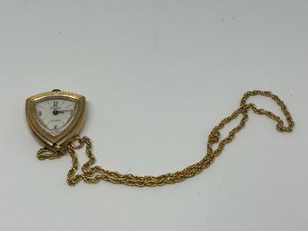 Capri Women's Gold Tone Watch Necklace Time Piece #48