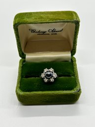 Vintage Gray Pearl Snowflake Sterling Silver Ring In Green Box #75