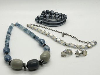 Vintage Blue And Grey Jewelry Lot #87