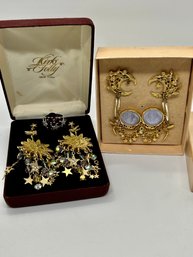 Kirks Folly Earrings And Ring Lot With Boxes #112
