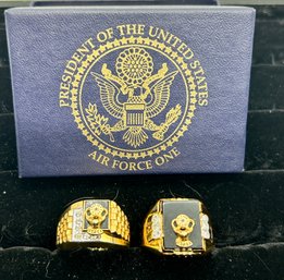 Vintage Men's Elk's Club Rings BPOE In President Of The United States Air Force One Box #124