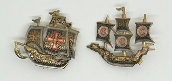Vintage Royal Ship Of Damascus Spain Pins Brooches #551