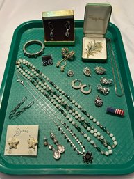 Premier Designs Earrings, Accordion Bracelet And Other Vintage Jewelry Brooch Necklaces Pendant #580