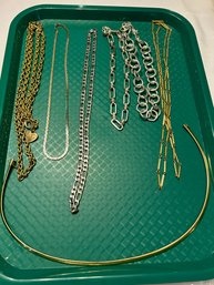 14 KGP, Gold And Silver Colored Chain Necklaces #584