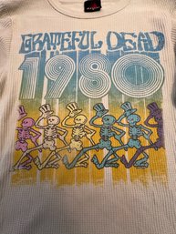 The Grateful Dead 1980 Zion Rootswear Beige 1X Long Sleeve Thermal T-shirt