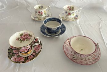 Paragon, Royal Albert, Royal Albert (2), Wood & Sons, Sunderland Lusterware Bone China Cup And Saucers