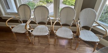 Indoor Home Bistro Stackable Chairs Set Of 4