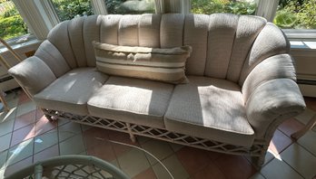 Mid 20th Century Ficks Reed Rattan Sofa And Cushions