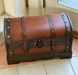 Small Leather Storage Chest