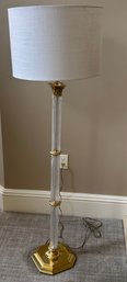 Leaded Crystal And Brass Floor Lamp