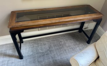 Century Furniture Wood And Glass Console Table 2 Of 2