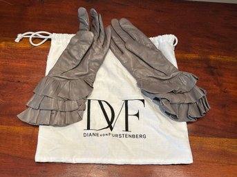 Diane Von Furstenberg Leather Gloves With Bag