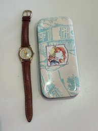 Vintage 1990s Winnie The Pooh Disney Store Exclusive Classic Women's Watch And Metal Box