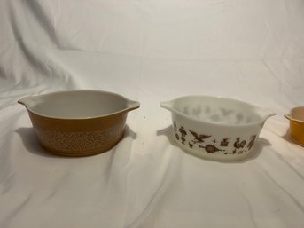 Smaller Vintage Pyrex Casserole Dishes