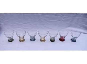 Vintage Colored Glass Martini Glasses