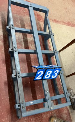 European Wood Sled With Lift Handle In  Blue Paint