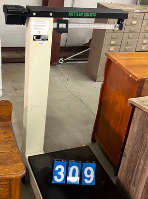 Meter Toledo Platform Scale With Triangle Shaped Weights, Missing The Weight Hanger