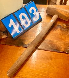 Primitive Wooden Sledge Hammer Form Mallet