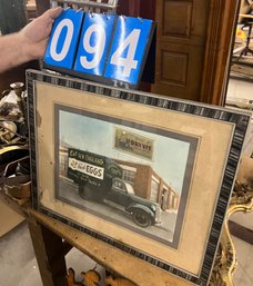 Framed Photograph Of A 'Eat New England' Egg Delivery Truck