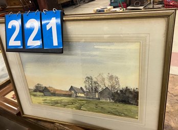 Painting, 'Early Winter Sunshine' Sgd David Green, Watercolor Of England Country Side, Nicely Frames