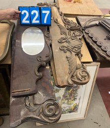 Parts From Furniture Restoration Incl Crests From Victorian Era, As Found