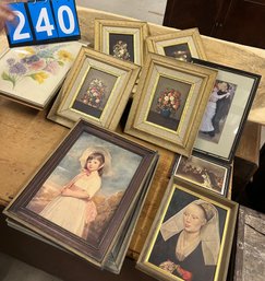 Lot Of Hanging Prints And Framed Objects