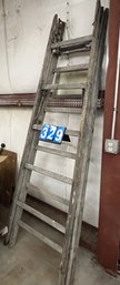 Double Wide Folding  Vintage Commercial Ladder, 8' Tall