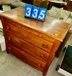 Rock Maple 3 Drawer Chest With Turned Knobs, 36' Long