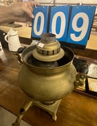 Vintage Brass Samovar With Top Pillar And Spigot