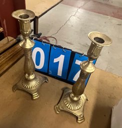 Pair Of Contemporary Brass Candlesticks