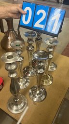 Lot Of Assorted Silver Plated Candlesticks