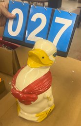 Seated Duck Cookie Jar, Made In 'USA' On Bottom