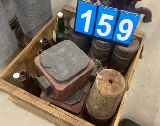 Vintage Wood Crate With Contents