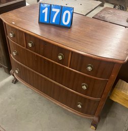 Mahogany Antique Clawfoot Chest With 3 Smaller Drawers Over 2 Larger Drawers