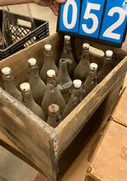 Wooden Crate Case Of Knight Club Beverages Vintage Bottles