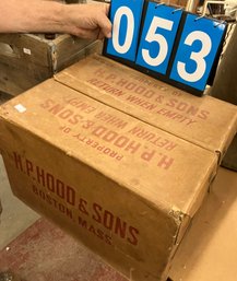 H P Hood And Sons Cardboard Bottle Crate With Advertising Writing